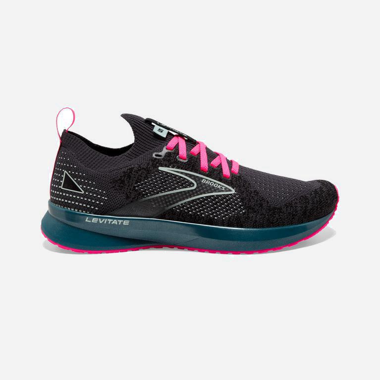 Brooks Levitate Stealthfit 5 Australia - Women's Energy Return Road Running Shoes - Black/Blue/Pink